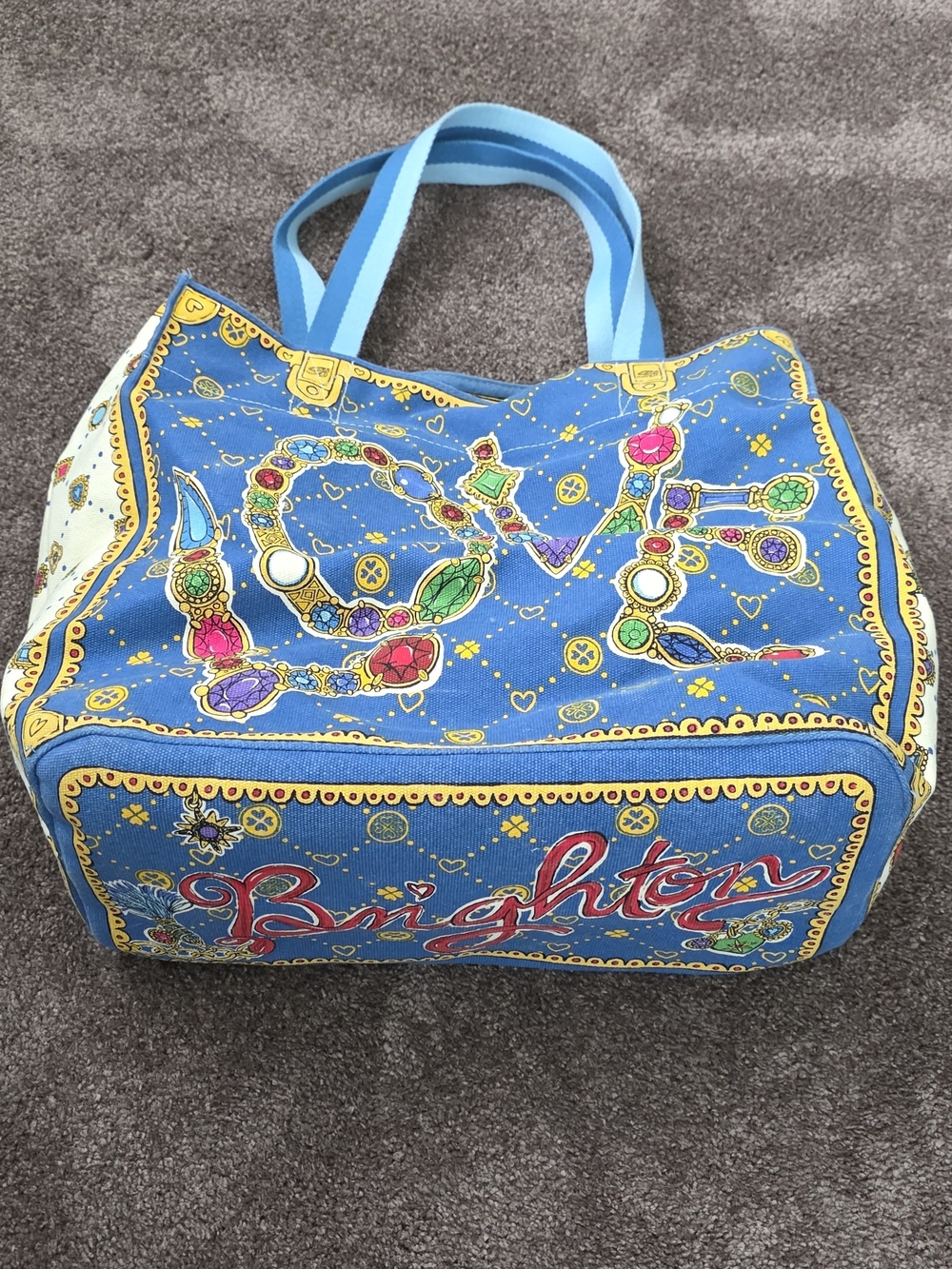 Brighton Blue Jewel 'LOVE' Canvas Tote